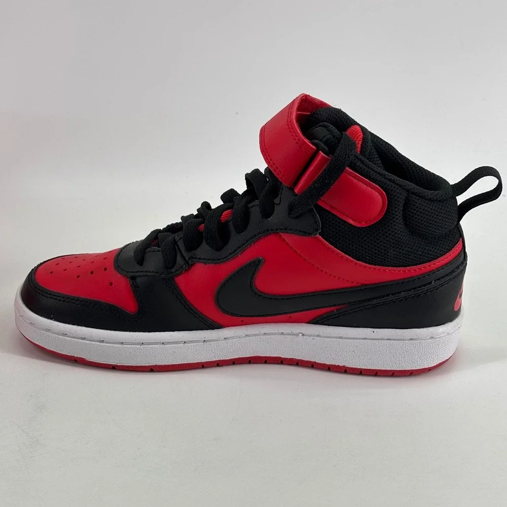 Nike Court Borough Mid 2 Youth 4Y Red Black CD7782-602 High Top Sneakers